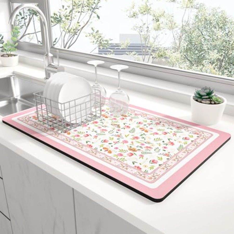 Coffee X - Dish Drying Mat for Kitchen Counter,