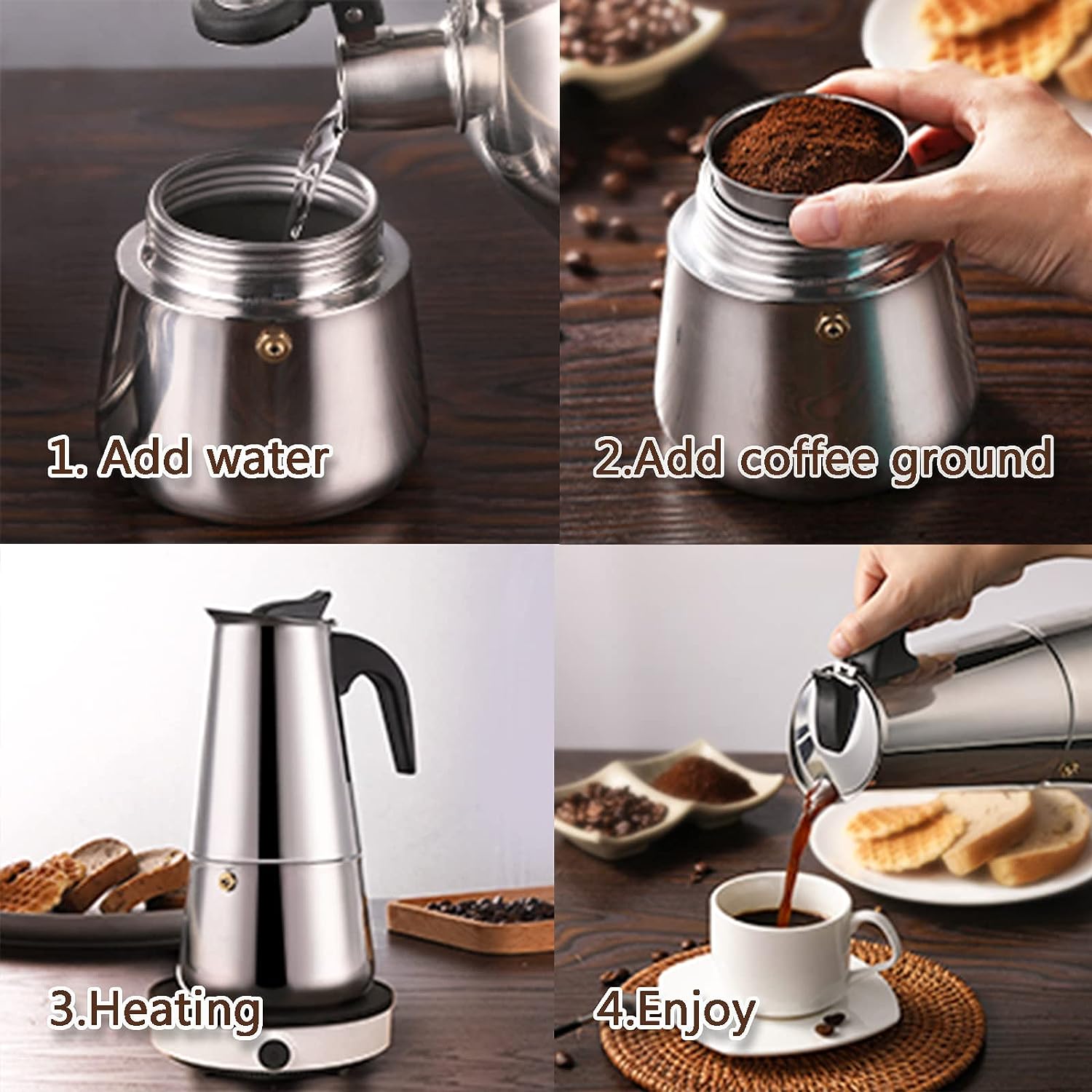 4/6/9 ly Moka nồi Caffe máy Es - đánh giá và giá Coffee Equipment Wholesale